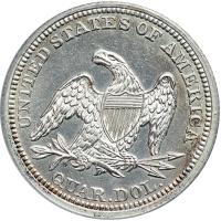 1857 Liberty Seated Quarter Dollar - 2