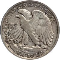 1917-D Liberty Walking Half Dollar. Mint mark on reverse. PCGS EF40 - 2