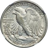 1917-D Liberty Walking Half Dollar. Mint mark on reverse - 2