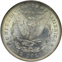 1878 Morgan Dollar. Strongly doubled tail feathers. NGC MS63 - 2