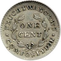 1837 1¢ New York, Feuchtwanger Composition Cent. ICG AU50. ICG About Unc - 2