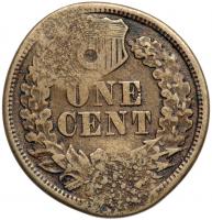 1861 Indian Cent Double Counterstamp. EF - 2