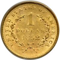 1852 $1 Gold Liberty. PCGS AU58 - 2