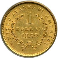 1852 $1 Gold Liberty. PCGS AU58 - 2