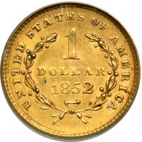 1852 $1 Gold Liberty. PCGS AU55 - 2