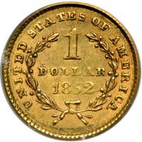 1852 $1 Gold Liberty. PCGS AU53 - 2