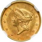 1852 $1 Gold Liberty. NGC AU58