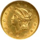 1853 $1 Gold Liberty. NGC MS62