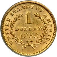 1853 $1 Gold Liberty. PCGS MS62 - 2