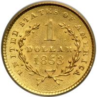 1853 $1 Gold Liberty. PCGS MS62 - 2