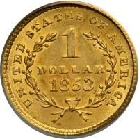 1853 $1 Gold Liberty. PCGS AU58 - 2