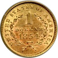 1854 $1 Gold Liberty. PCGS MS61 - 2