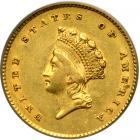 1854 $1 Gold Indian. PCGS AU53