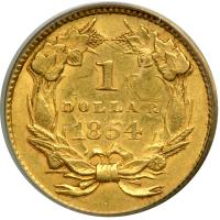 1854 $1 Gold Indian. PCGS AU53 - 2