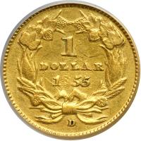 1855-D $1 Gold Indian. PCGS EF45 - 2