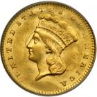 1857 $1 Gold Indian. PCGS MS62