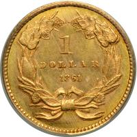 1861 $1 Gold Indian. PCGS MS62 - 2