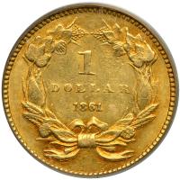 1861 $1 Gold Indian. PCGS AU55 - 2