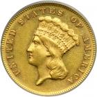 1870 $3 Gold. PCGS AU58
