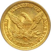 1860-D $5 Liberty. Medium D. PCGS MS62 - 2