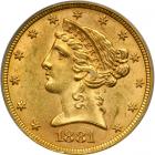 1881 $5 Liberty. PCGS MS62