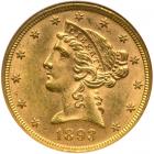 1893 $5 Liberty. NGC MS62