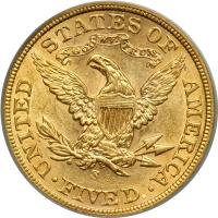 1901/0-S $5 Liberty. PCGS AU58 - 2