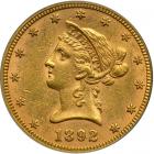 1892 $10 Liberty. PCGS AU58