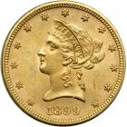 1899 $10 Liberty. AU55