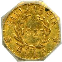 1853 California Gold Token Arms of California Octagon. NGC MS65 - 2