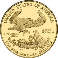 1990-W $50 Gold Eagle. NGC PF70 - 2