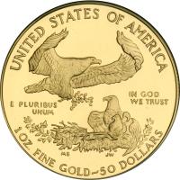 1991-W $50 Gold Eagle. NGC PF70 - 2