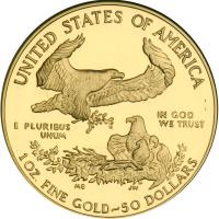 1992-W $50 Gold Eagle. NGC PF70 - 2