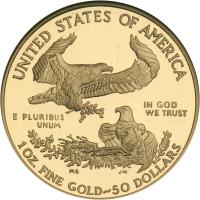 1995-W $50 Gold Eagle. NGC PF70 - 2