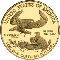 1996-W $50 Gold Eagle. NGC PF70 - 2