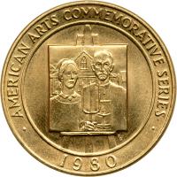 1980 Grant Wood 1 oz Gold Medal. BU - 2