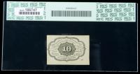 1862, 10&cent; Fractional Currency. First Issue, straight edges, with ABCO monogram. PCGS Choice New 63PPQ - 2