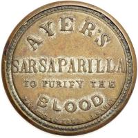 "AYER'S SARSAPARILLA" EP-4A, HB-28, S-13, 1&cent; Medium AYER'S, Plain frame. VF - 2