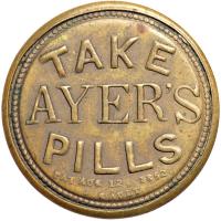 "TAKE AYER'S PILLS" EP-33, HB-18, S-9 3&cent;. VF - 2