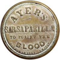 "AYER'S SARSAPARILLA" EP-34A, HB-30, S-15a, 3&cent; Medium AYER'S, Plain frame. EF - 2