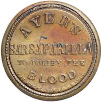 "AYER'S SARSAPARILLA" EP-34A, HB-30, S-15a, 3&cent; Medium AYER'S, Plain frame. Choice VF - 2