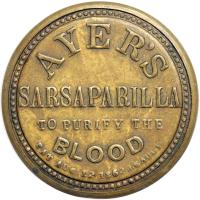 "AYER'S SARSAPARILLA" EP-34B, HB-32, S-15b, 3&cent; Large AYER'S, Plain frame. Choice VF - 2