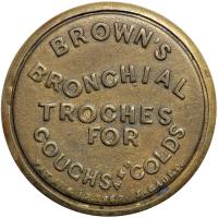 "BROWN'S BRONCHIAL TROCHES" EP-38, HB-63, S-32 3&cent;. Choice VF - 2
