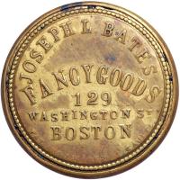 "JOSEPH L. BATES FANCY GOODS" EP-6A, HB-49, S-26, 1&cent; "FANCY GOODS" as one word. EF - 2
