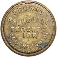 "BROWN'S BRONCHIAL TROCHES" EP-67, HB-64, S-33 5&cent;. Choice VF - 2