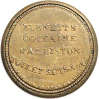 "BURNETT'S COCOAINE KALLISTON" EP-69, HB-75, S-46 5&cent;. EF - 2