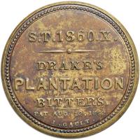 "DRAKE'S PLANTATION BITTERS" EP-74, HB-102, S-72, 5¢ Plain frame. EF - 2