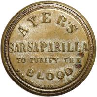 "AYER'S SARSAPARILLA" EP-98A, HB-36, S-17, 10¢ Medium "AYER'S", Plain frame. EF - 2