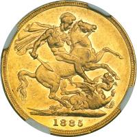 Australia. Sovereign, 1885-M. NGC AU - 2
