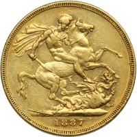 Australia. Sovereign, 1887-M. VF - 2